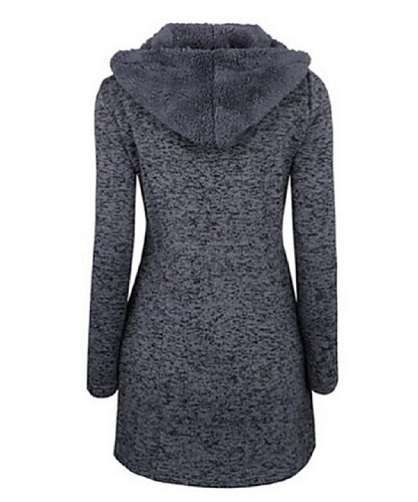 Women's Going out / Casual/Daily /Street chic / Chinoiserie Coat,Solid V Neck Long Sleeve Winter Blue BN0889