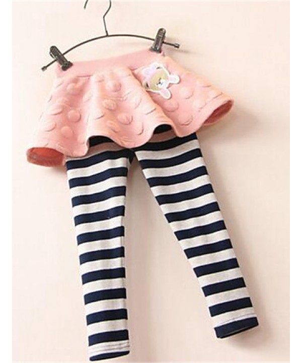 Girl's Casual/Daily Striped Leggings,Cotton Spring / Fall Blue / Pink / Gray  