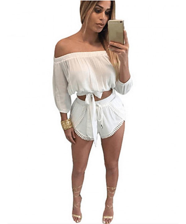 Women's Casual/Daily Sexy / Simple Summer Set,Soli...