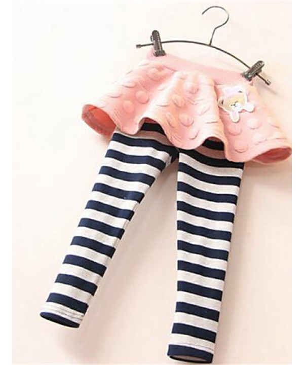 Girl's Casual/Daily Striped Leggings,Cotton Spring / Fall Blue / Pink / Gray  