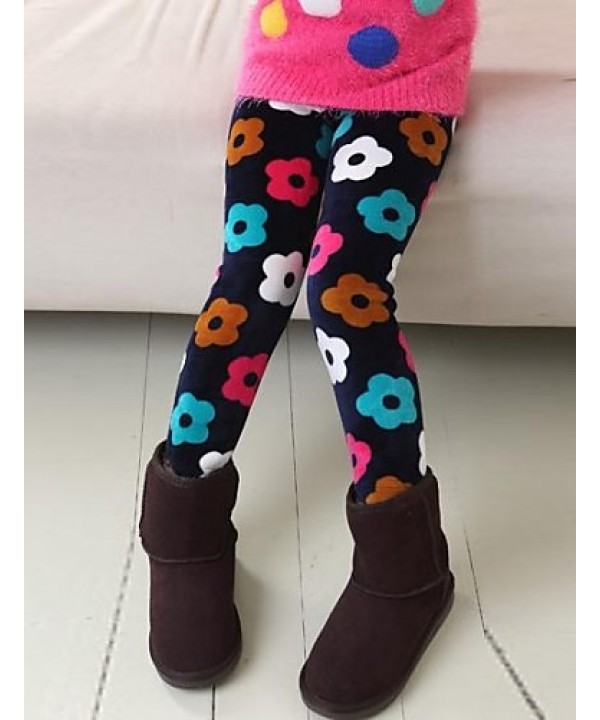 Girl's Fashion Sweet Joker Floral Print Thickening...