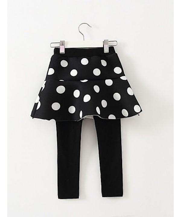 Girl's Casual/Daily Polka Dot Dress / LeggingsCotton / Spandex Winter Black  