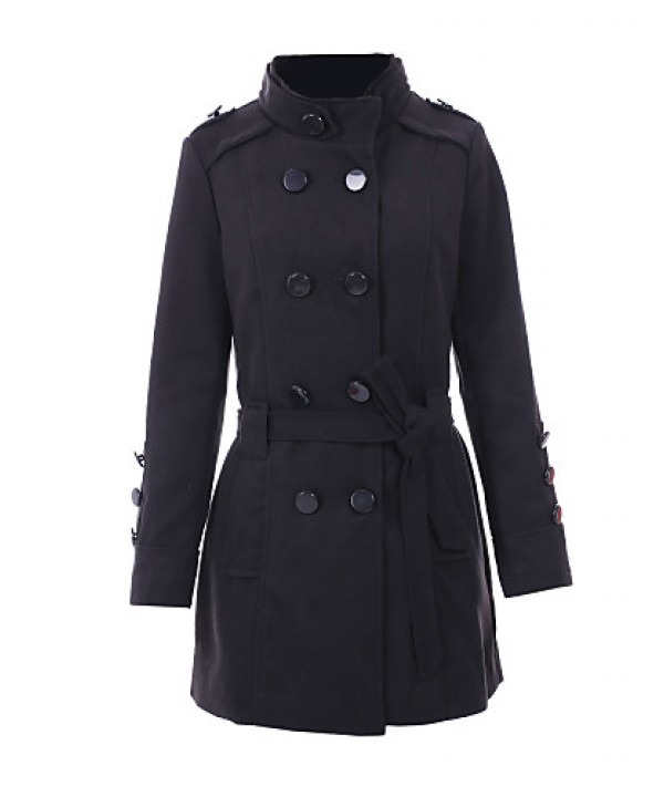 New WomenWoolen Coat Winter Slim Double Breasted Overcoat Winter Coats Long Outerwear for Women