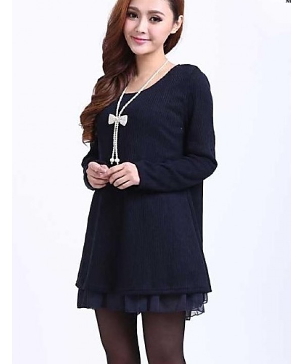 Women's Plus Size Knitted A-line Dress