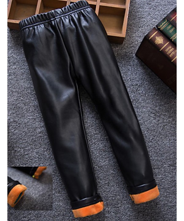 Girl Casual/Daily Solid Pants-PU Winter  