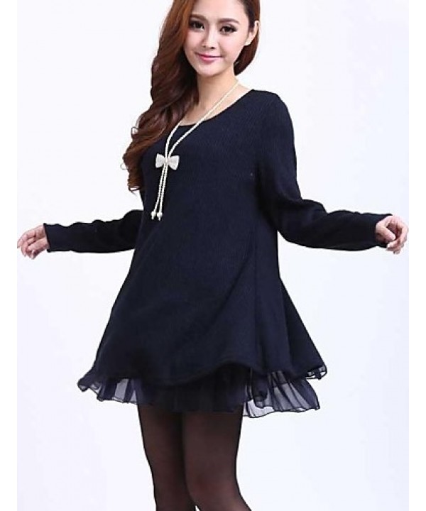 Women's Plus Size Knitted A-line Dress