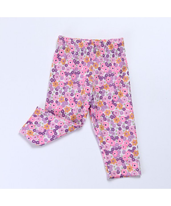 Girl's Green / Red Pants , Floral Cotton Spring / Fall  