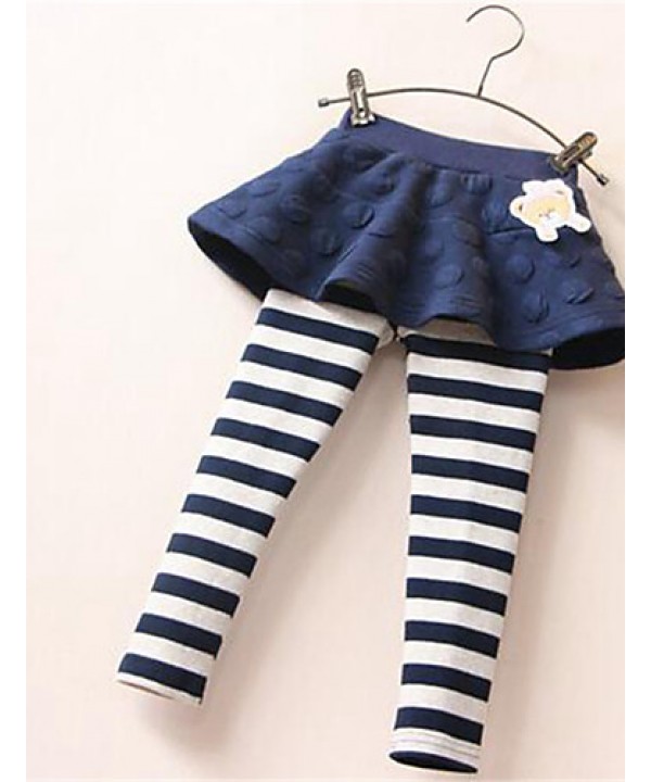 Girl's Casual/Daily Striped Leggings,Cotton Spring / Fall Blue / Pink / Gray  