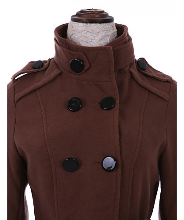 New WomenWoolen Coat Winter Slim Double Breasted Overcoat Winter Coats Long Outerwear for Women