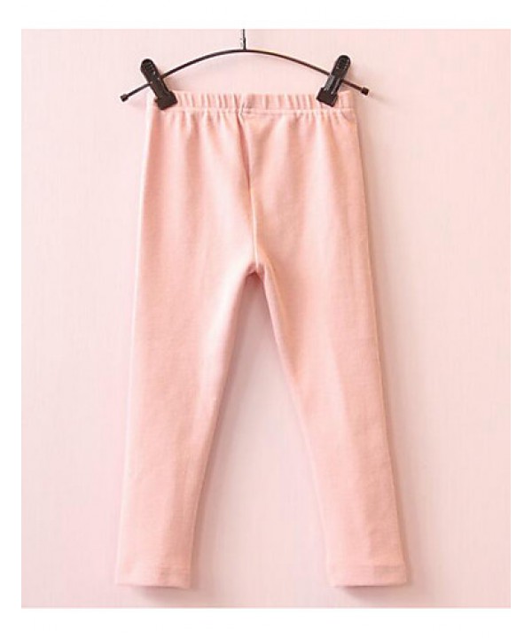 Girl's Casual/Daily Solid PantsCotton Fall Blue / Pink / Gray  