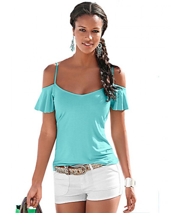 Women's Solid Off-The-Shoulder All Match Elegance ...