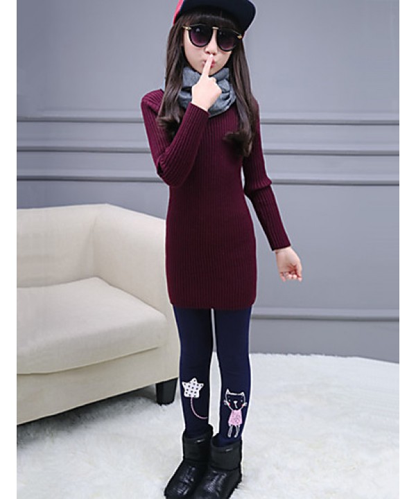 Girl Casual/Daily Solid Pants-Cotton Winter  