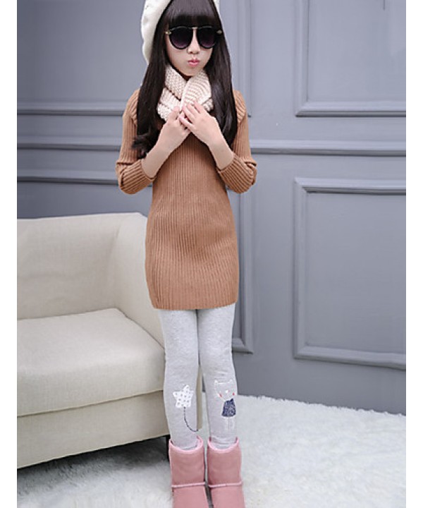 Girl Casual/Daily Solid Pants-Cotton Winter  