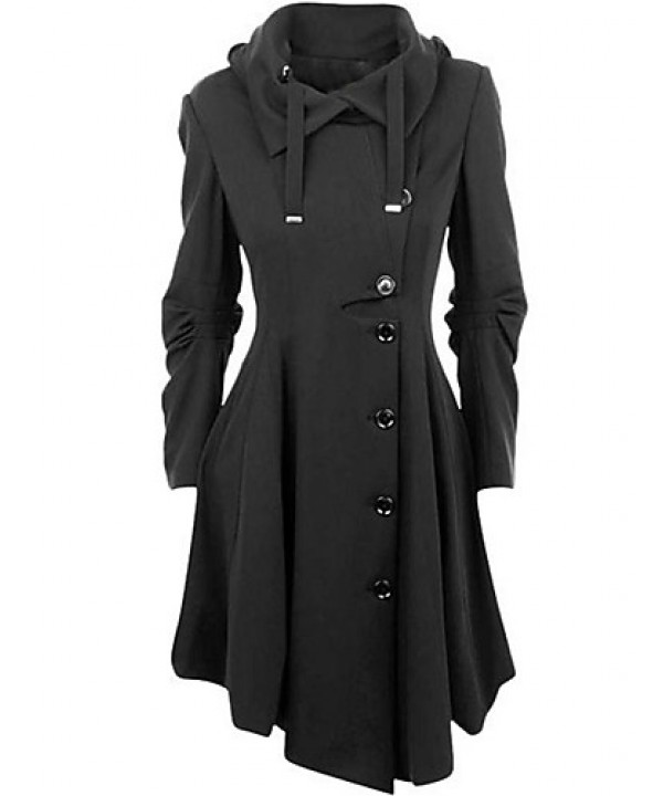 Women's Casual/Daily Simple / Street chic Coat,Sol...