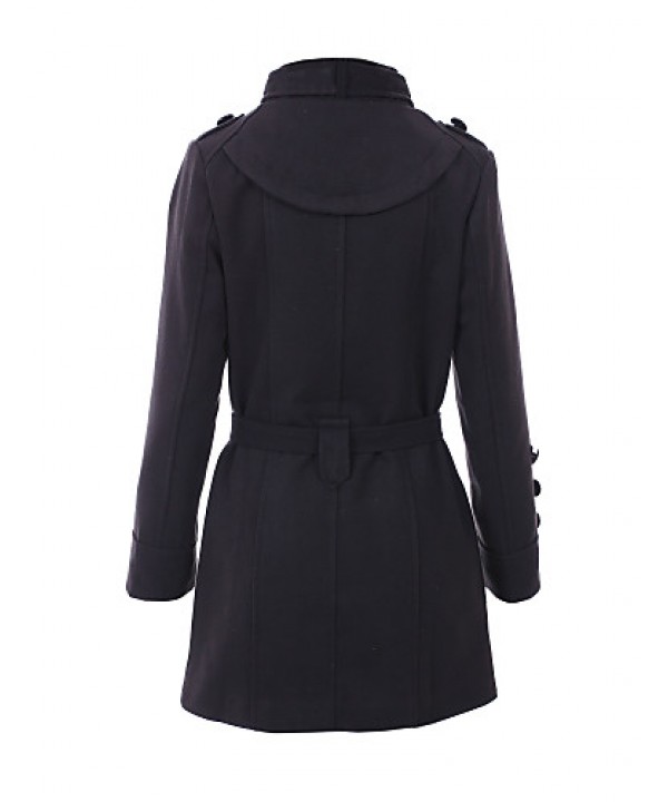 New WomenWoolen Coat Winter Slim Double Breasted Overcoat Winter Coats Long Outerwear for Women